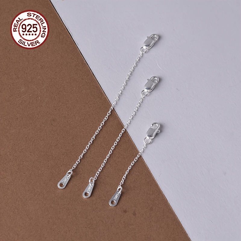 2pcs S925 Sterling Silver Extender Chains for Jewellery Making